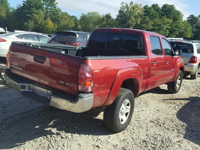 5TEMU52N15Z127634 - 2005 TOYOTA TACOMA DOU RED photo 4