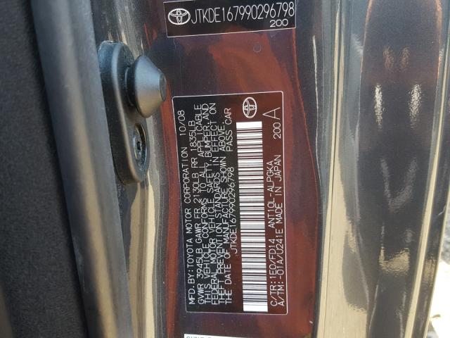 JTKDE167990296798 - 2009 TOYOTA SCION TC 灰色 照片 10