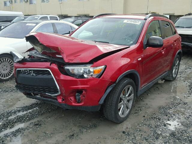 4A4AP5AU9DE022336 - 2013 MITSUBISHI OUTLANDER RED photo 2