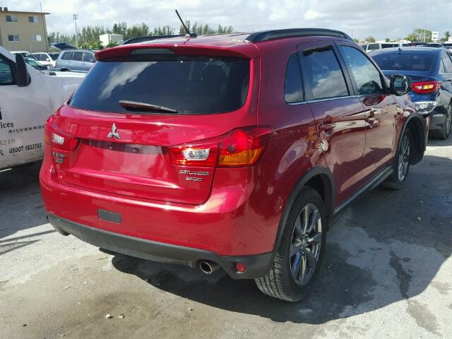 4A4AP5AU9DE022336 - 2013 MITSUBISHI OUTLANDER RED photo 4