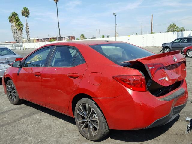 2T1BURHE3HC804019 - 2017 TOYOTA COROLLA L RED photo 3