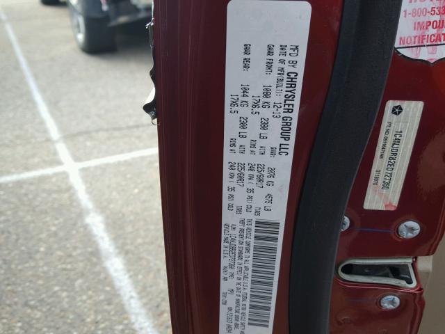 1C4NJDBB2ED727360 - 2014 JEEP COMPASS SP RED photo 10