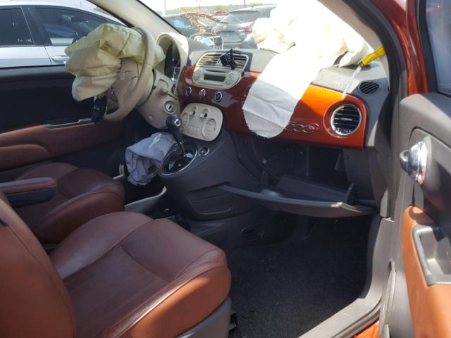 3C3CFFER4CT167348 - 2012 FIAT 500 LOUNGE ORANGE photo 5