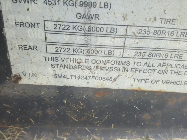 5M4LT14247F005484 - 2007 UTILITY TRAILER BLACK photo 10