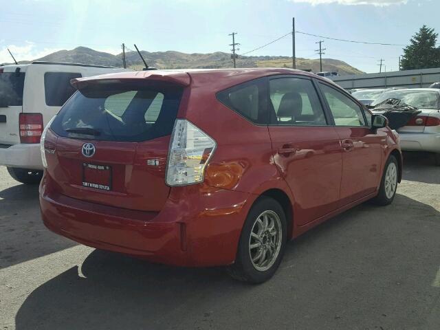 JTDZN3EU7C3167402 - 2012 TOYOTA PRIUS V RED photo 4