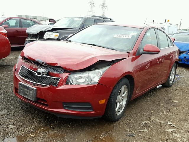 1G1PC5SB5D7160897 - 2013 CHEVROLET CRUZE LT RED photo 2