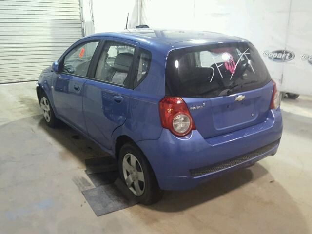 KL1TD66EX9B333581 - 2009 CHEVROLET AVEO LS BLUE photo 3