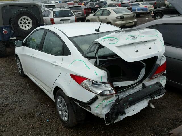 KMHCT4AE5GU082540 - 2016 HYUNDAI ACCENT SE WHITE photo 3