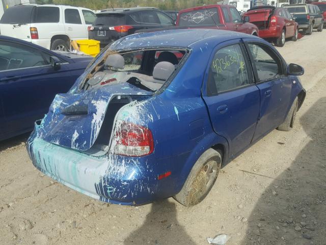 KL1TD52635B478237 - 2005 CHEVROLET AVEO BASE BLUE photo 4