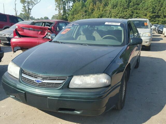 2G1WF55E529374132 - 2002 CHEVROLET IMPALA GREEN photo 2