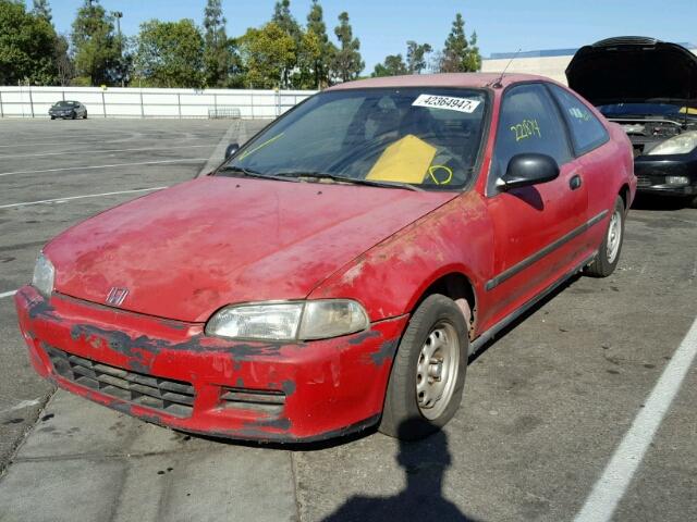 2HGEJ2222RH537699 - 1994 HONDA CIVIC DX RED photo 2