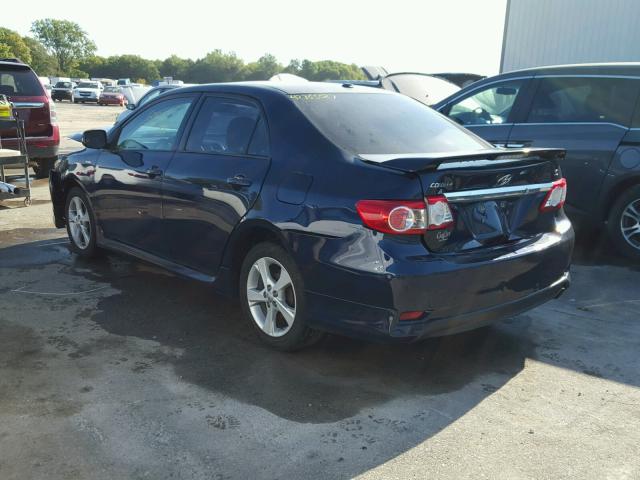 2T1BU4EE3BC671423 - 2011 TOYOTA COROLLA BA BLUE photo 3