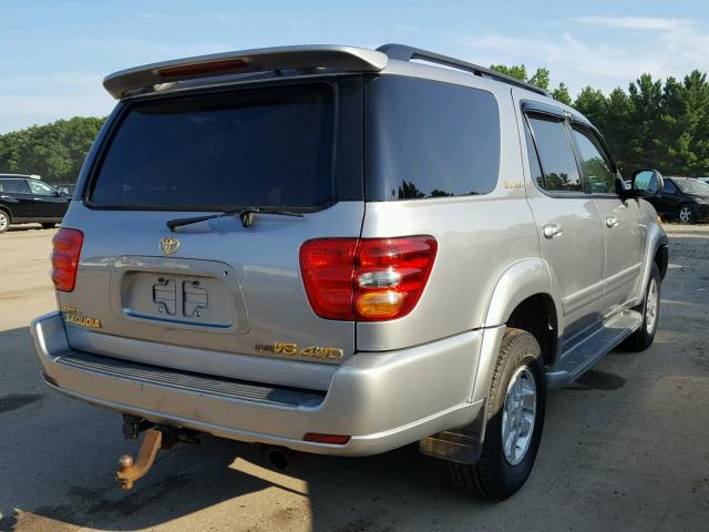 5TDBT48A12S061734 - 2002 TOYOTA SEQUOIA SILVER photo 4