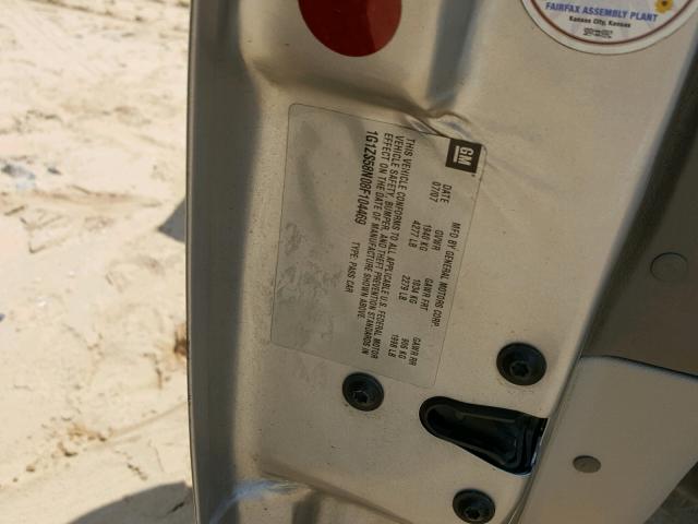 1G1ZS58N08F104469 - 2008 CHEVROLET MALIBU LS ნაცრისფერი ფოტო 10