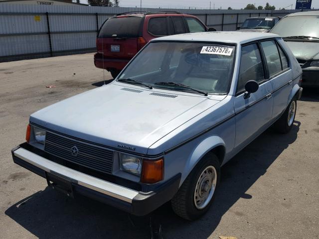 1B3BZ18C9HD579059 - 1987 DODGE OMNI BLUE photo 2