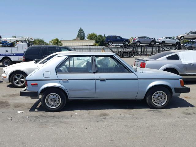 1B3BZ18C9HD579059 - 1987 DODGE OMNI BLUE photo 9