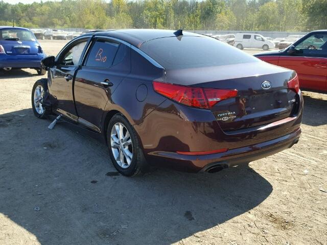 5XXGN4A73CG042233 - 2012 KIA OPTIMA EX BURGUNDY photo 3