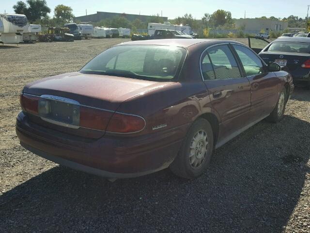 1G4HR54K02U263162 - 2002 BUICK LESABRE LI BURGUNDY photo 4