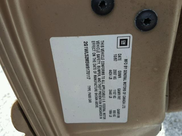 2G1WL52M5W9170117 - 1998 CHEVROLET LUMINA BAS თაფლისფერი ფოტო 10