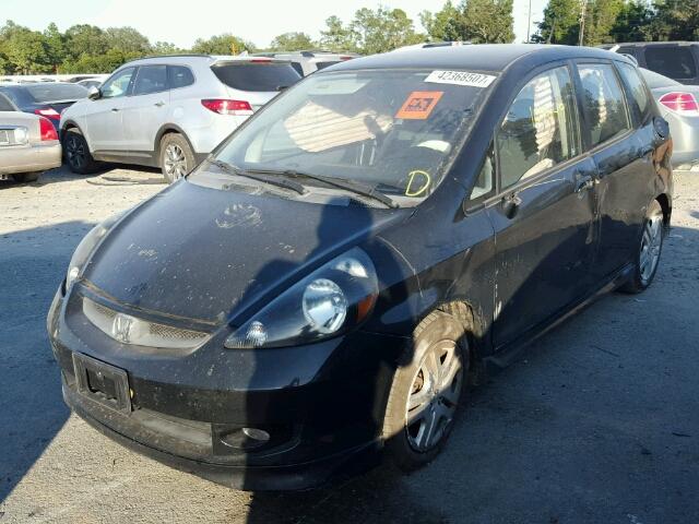 JHMGD37677S059865 - 2007 HONDA FIT BLACK photo 2