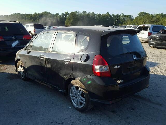 JHMGD37677S059865 - 2007 HONDA FIT BLACK photo 3