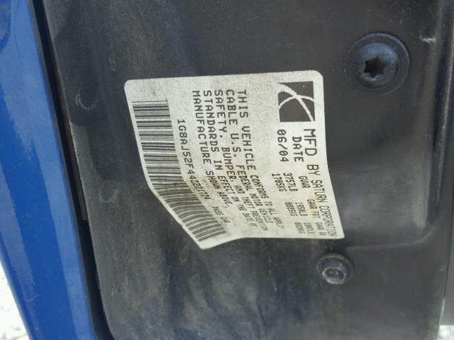 1G8AJ52F44Z221774 - 2004 SATURN ION LEVEL BLUE photo 10