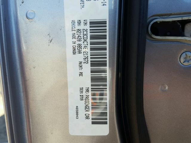 2C3CDXCT4EH217672 - 2014 DODGE CHARGER R/ SILVER photo 10