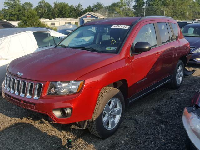1C4NJCBA4ED573283 - 2014 JEEP COMPASS SP RED photo 2