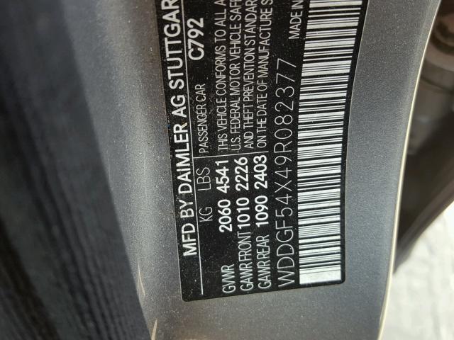 WDDGF54X49R082377 - 2009 MERCEDES-BENZ C 300 GRAY photo 10