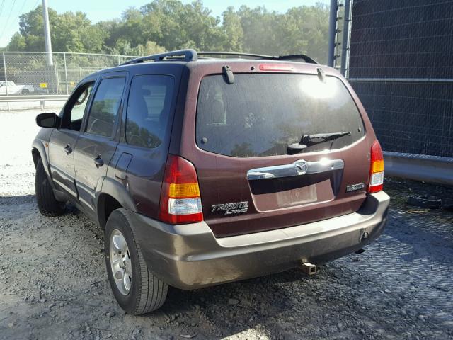 4F2YU09172KM19232 - 2002 MAZDA TRIBUTE LX BURGUNDY photo 3