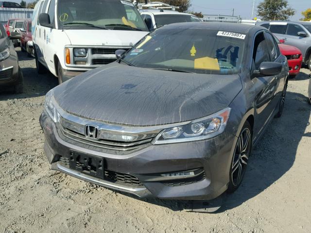 1HGCR2F55GA149303 - 2016 HONDA ACCORD SPO GRAY photo 2