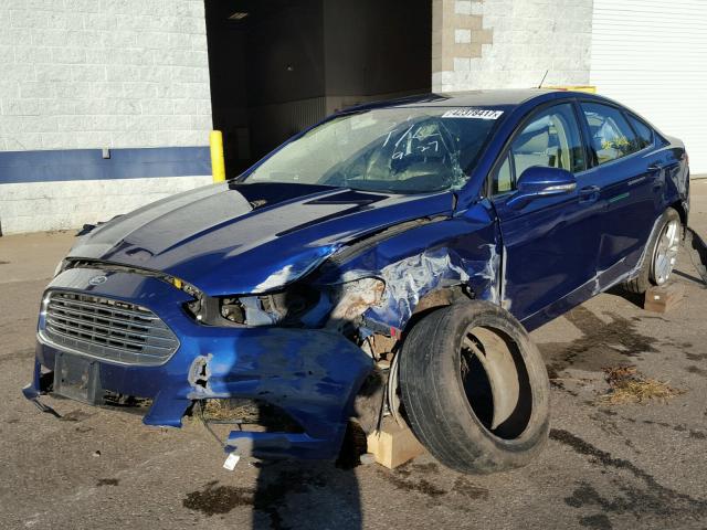 3FA6P0HR7DR129129 - 2013 FORD FUSION BLUE photo 2