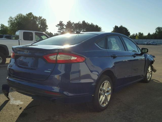 3FA6P0HR7DR129129 - 2013 FORD FUSION BLUE photo 4