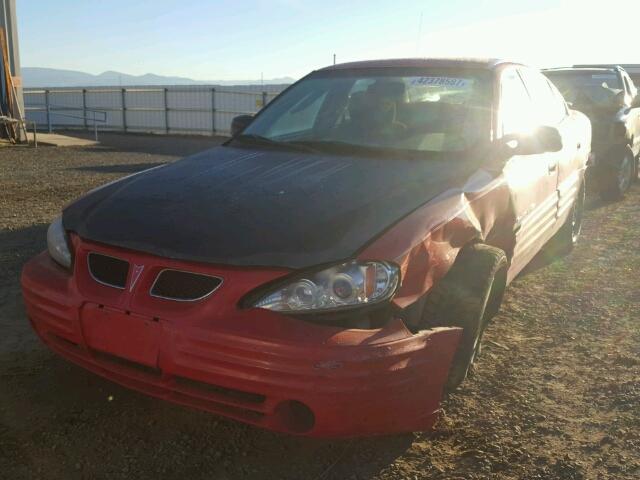 1G2NF52T01M580163 - 2001 PONTIAC GRAND AM S RED photo 2