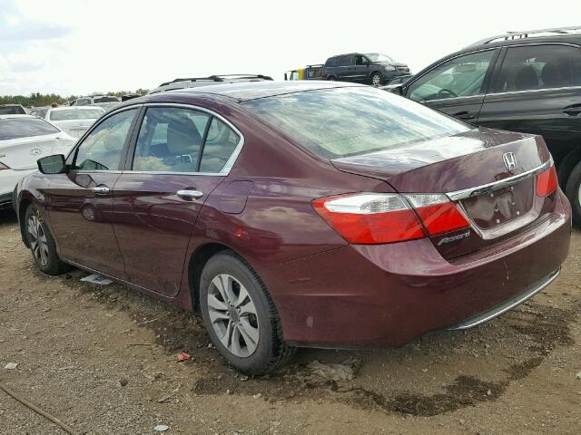 1HGCR2F3XEA134839 - 2014 HONDA ACCORD LX MAROON photo 3