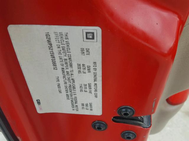 1G2WP5215VF336812 - 1997 PONTIAC GRAND PRIX წითელი ფოტო 10