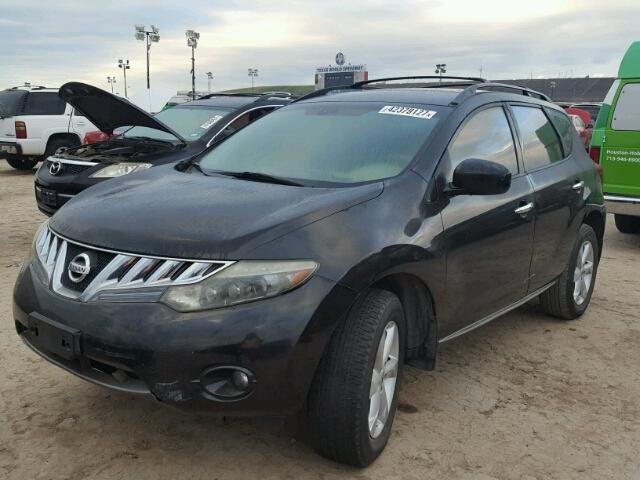 JN8AZ18U39W009748 - 2009 NISSAN MURANO BLACK photo 2