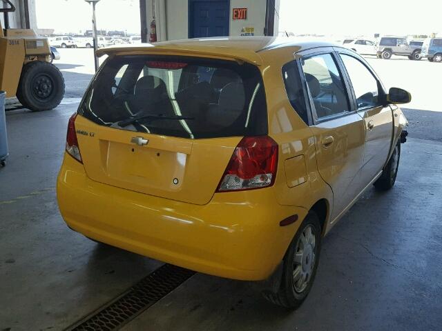 KL1TG62625B333106 - 2005 CHEVROLET AVEO LT YELLOW photo 4