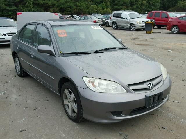 2HGES26875H576486 - 2005 HONDA CIVIC GRAY photo 1