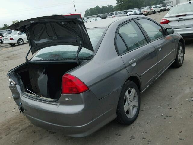 2HGES26875H576486 - 2005 HONDA CIVIC GRAY photo 4