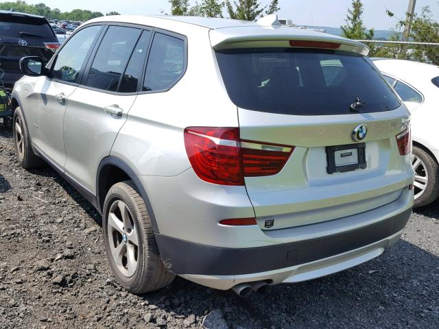 5UXWX5C55BL715494 - 2011 BMW X3 XDRIVE2 SILVER photo 3