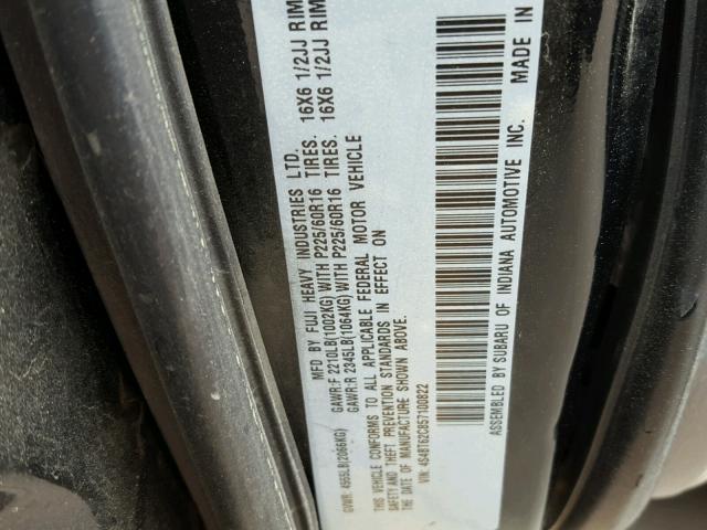 4S4BT62C857100822 - 2005 SUBARU BAJA SPORT BLACK photo 10