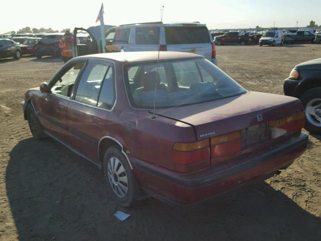 1HGCB7656MA205746 - 1991 HONDA ACCORD LX BURGUNDY photo 3