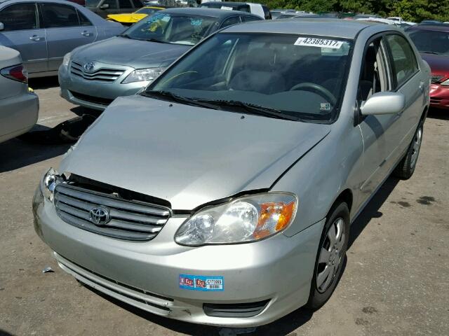 2T1BR38E04C313724 - 2004 TOYOTA COROLLA CE SILVER photo 2