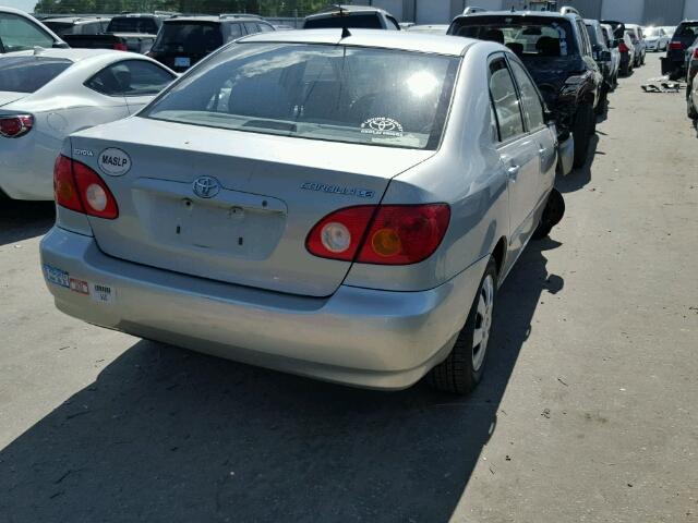 2T1BR38E04C313724 - 2004 TOYOTA COROLLA CE SILVER photo 4