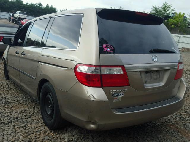 5FNRL38286B002630 - 2006 HONDA ODYSSEY LX TAN photo 3