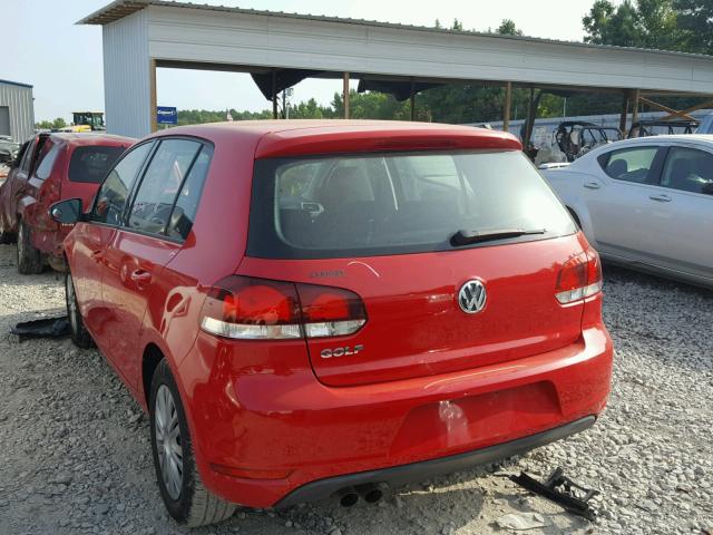 WVWDA7AJ8AW341496 - 2010 VOLKSWAGEN GOLF RED photo 3