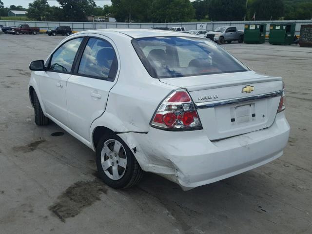 KL1TD5DE0BB164920 - 2011 CHEVROLET AVEO LS WHITE photo 3