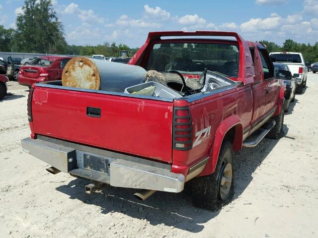 2GTEK19K0P1525956 - 1993 GMC SIERRA K15 RED photo 4