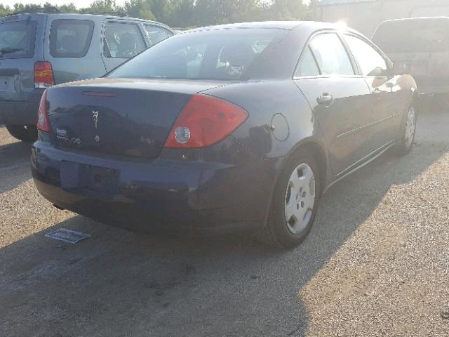 1G2ZF57B584213870 - 2008 PONTIAC G6 VALUE L BLUE photo 4